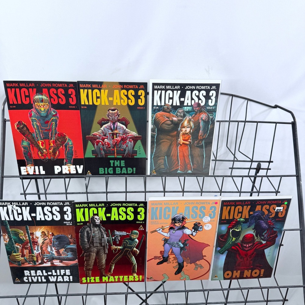 Kick-Ass 3 1-7 lot Mark Millar John Romita Jr Icon Marvel Leinil Yu